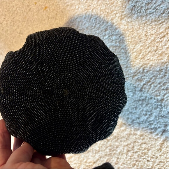 Vintage Black Beaded Handbag with twisted handle - Picture 4 of 6